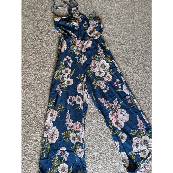 Blue floral jumpsuit Clearance